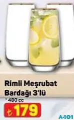 LAV RİMLİ MEŞRUBAT BARDAĞI 3'LÜ 480 CC